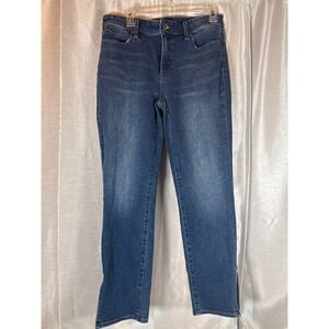 Talbots Womens Slim Ankle Jeans Dark Wash‎ Rhinestone Detail Size 8